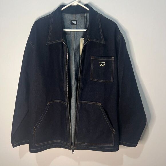 NWT Levi’s Men XL Chore Denim Jacket Dark Wash Y2K Work Skate Garage Jean Jacket - Picture 4 of 6